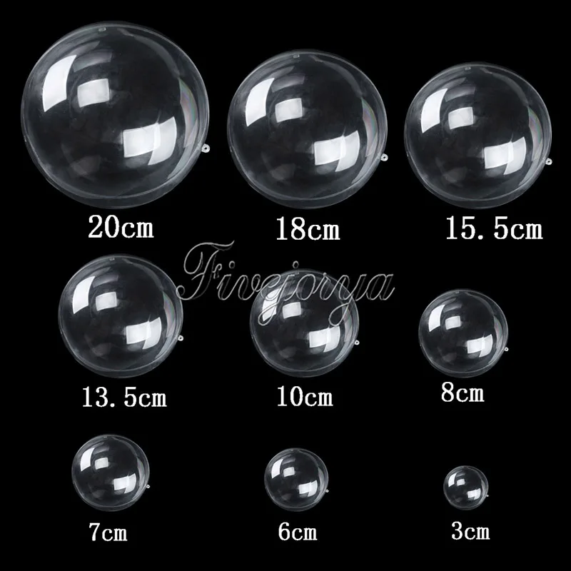 20Pcs 3-8cm Acrylic Transparent Clear Ball for Wedding Candy Box Home Decoration