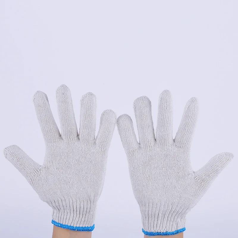 12 пар/лот, белые, хлопок, церемониальные перчатки для водителей, перчатки из пряжи для защиты труда, перчатки с нитками для водителя, перчатки для ремонта автомобиля