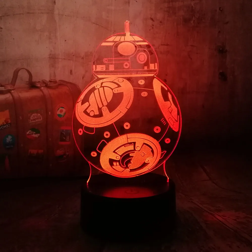 Горячая 3D Звездные войны Робот BB 8 настольная лампа светодиодный ночной