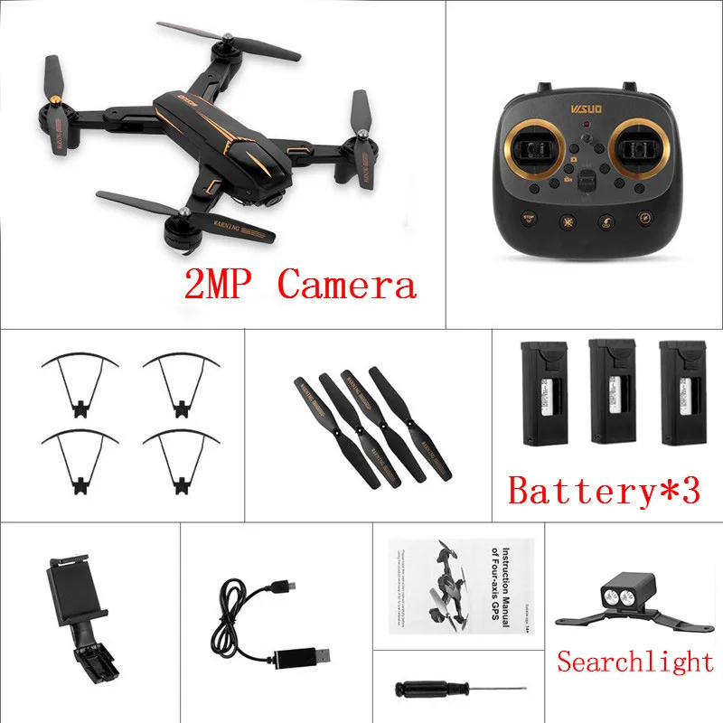 Eachine VISUO XS812 gps Дрон w/2MP/5MP HD камера 5G WiFi FPV 15 минут время полета один ключ возврат складной RC Квадрокоптер RTF - Цвет: 2.0MP3Batterywithled