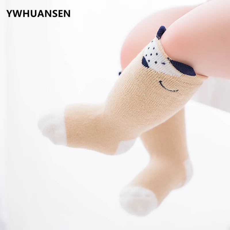 YWHUANSEN/3 пар/лот, хлопковые зимние детские носки, Нескользящие Длинные Носки с рисунком для маленьких мальчиков и девочек, детские носки-тапочки, фабрика