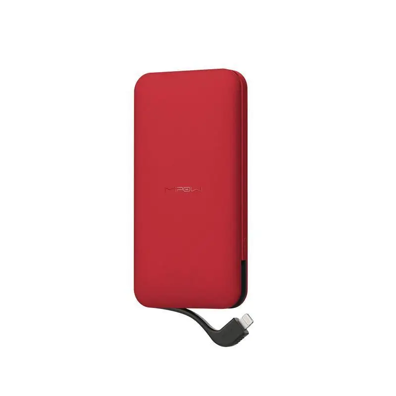 Mipow Мощность банка 5000/7000 Портативный Мощность Дополнительный внешний аккумулятор с встроенной подсветкой Разъем для iPhone 7/8/8plus и iPhone X - Цвет: red