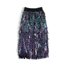 Весенняя Новинка в европейском и американском стиле Женская мода блёстки блесток вязаная юбка S2866