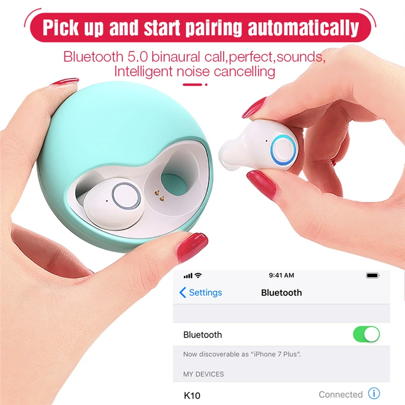 K10 TWS 5.0 Mini Wireless Earbuds Bluetooth Earphones Stereo Headsets Sport Headphones For iPhone Android phone 5