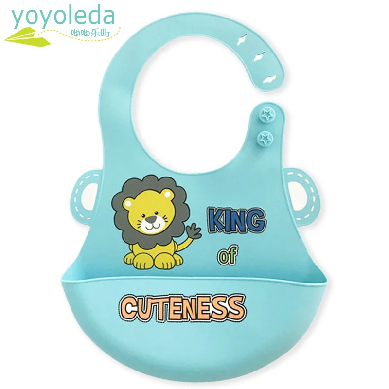 Baby Silicone bibs Girl Cartoon Soft Fold Adjustable cheap Feeding Bib Boy Stuff Silica Gel Waterproof Baby Bibs Aprons Child