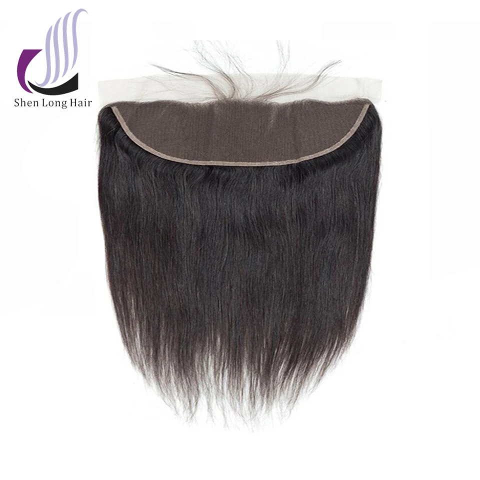 SHENLONG волос перуанские прямые 1 шт. 13*4 Кружева Фронтальная застежка не Реми 100% Пряди человеческих волос для наращивания 8-20 дюймов