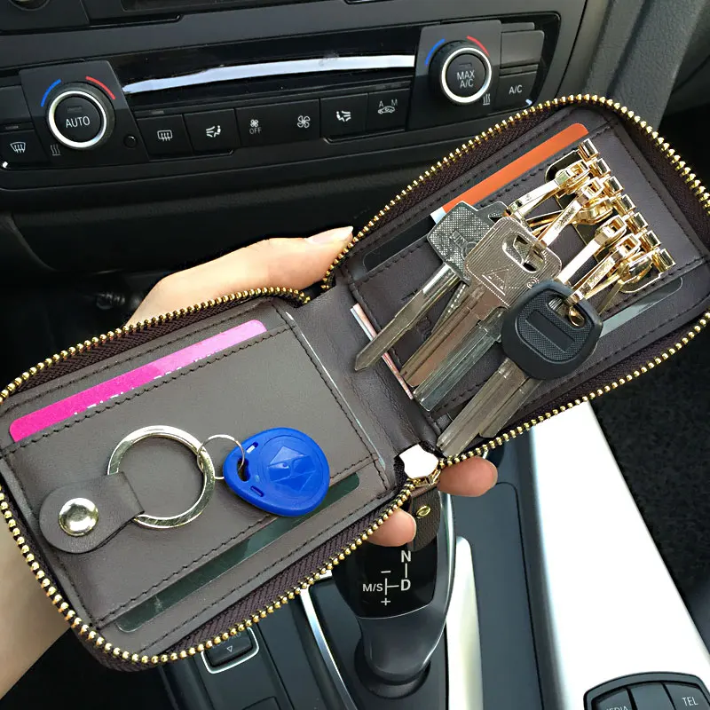 

Fashion Men PU Leather Car Key Wallet, Coin Purse Wallet, multi-function, big capacity, personal design + gift box