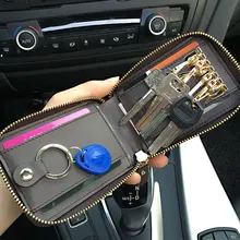 Fashion Men PU Leather Car Key Wallet, Coin Purse Wallet, multi-function, big capacity, personal design + gift box