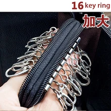 Модные кошельки для автомобильных ключей, сумка из натуральной кожи, двойная молния, черный, коричневый, ключница для женщин, мужские кошельки, чехол для ключей, сумка