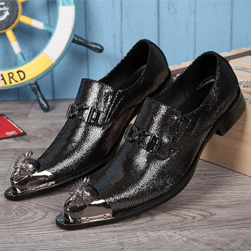 Christia Bella Fashion Italian Men Shoes Designer Pointed Toe Men Dress Shoes Genuine Leather Business Formal Men Shoes Flats
