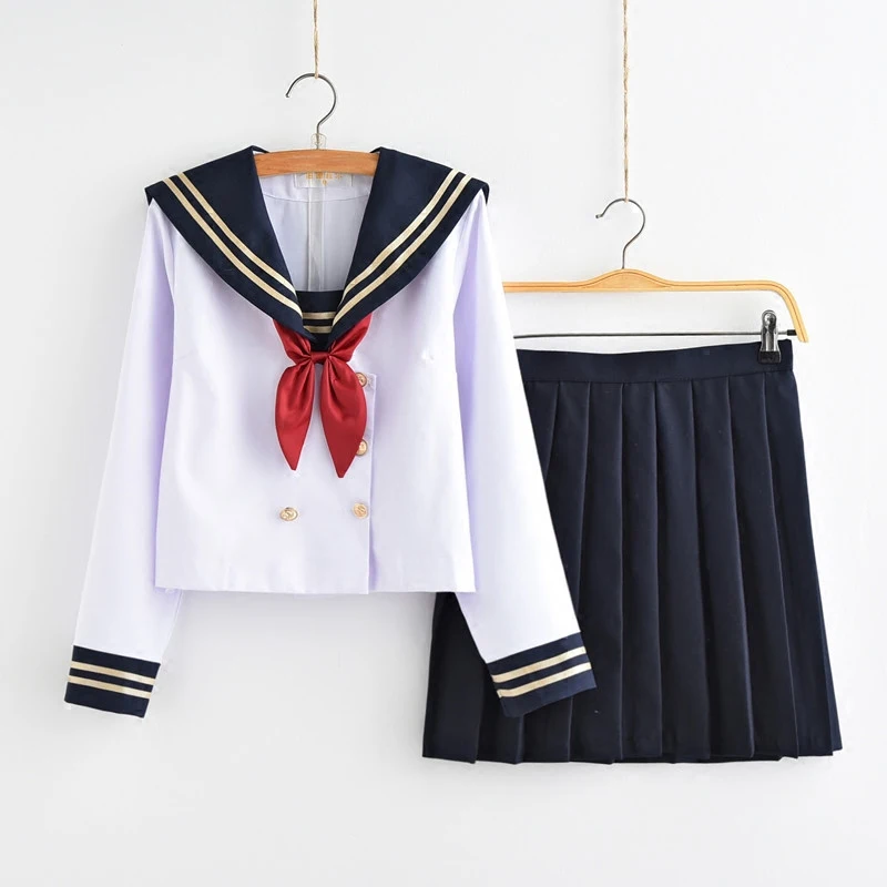 

Japanese sailor suit female students loaded class service uniforms uniforms JK College Wind pleated skirt suit