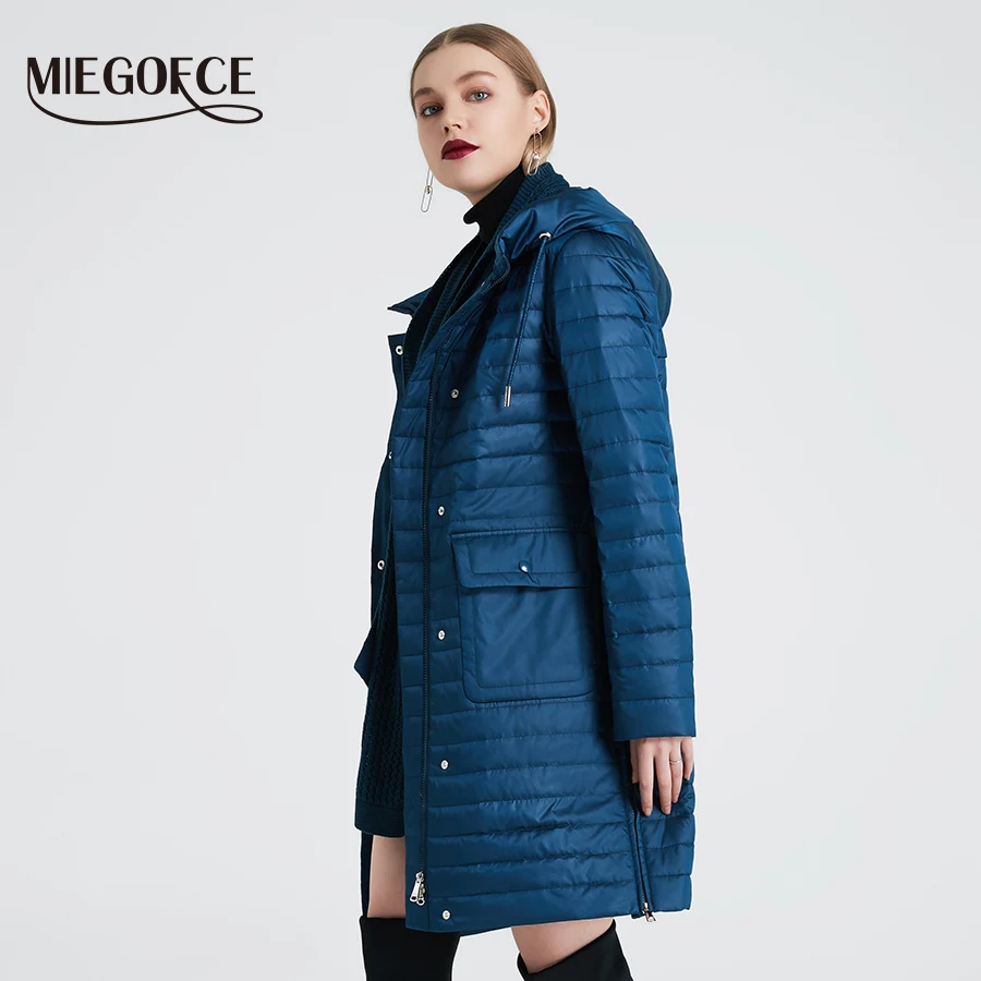 Goedkoop Miegofce 2019 Lente Herfst Vrouwen Jas Vrouwen Mode Winddicht Jas Met Opstaande Kraag Vrouwen Jassen Nieuwe lente Ontwerp