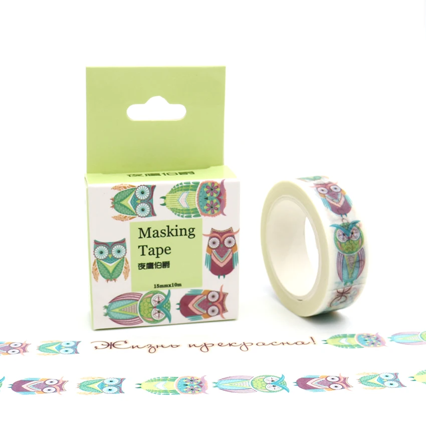 

15mm*10m Box Package Kawaii Nightingale Washi Tape Masking Tape Decorative Scrapbooking Office Adhesive DIY Sticker Label Tape