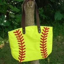 Новичок Дети Холст Софтбол Tote меньше размер софтбол Мужская тотализаторов, тотализатор с кожаной отделкой dom1010343