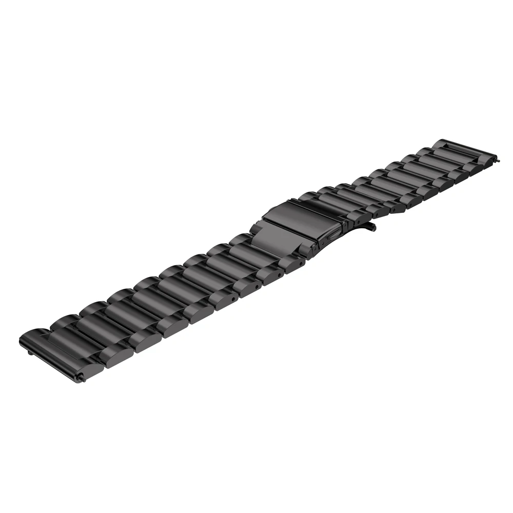 22MM Stainless Metal Strap For Xiaomi Huami Amazfit Stratos 2/2S Smart Watch Band Replaceable Bracelet For Huami Amazfit Pace - Цвет: Black