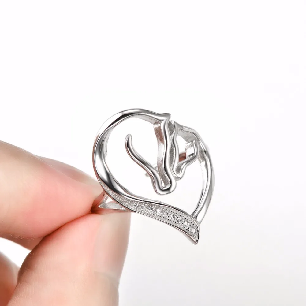 Fyla Mode двойные конские головки Открытые Кольца из натуральной кольца из стерлингового серебра 925 ювелирные изделия для женщин Кольца Подарочные Кольца регулируемый размер