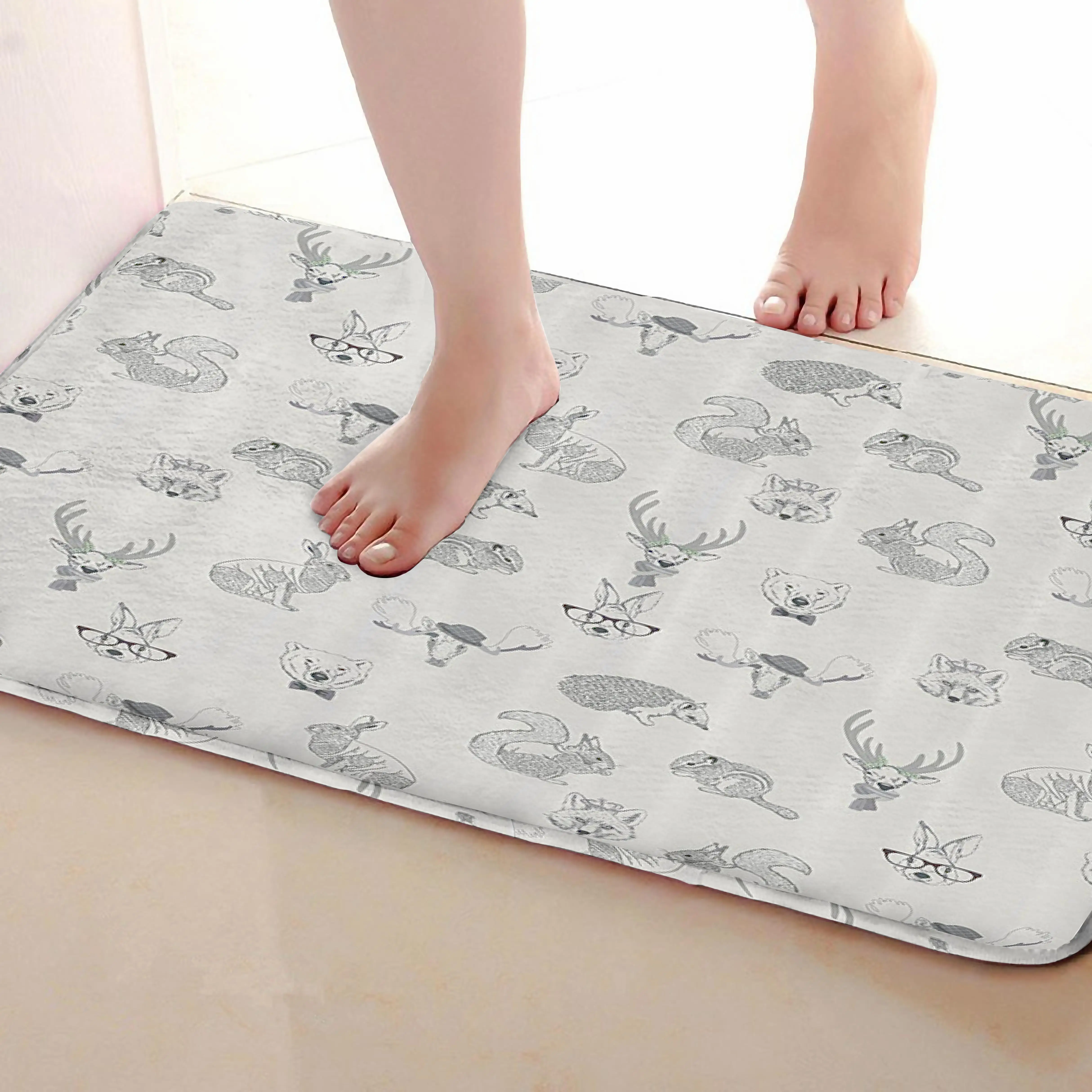 Животное стиль коврик для ванной комнаты, смешной Противоскользящий коврик для ванной, занавески для душа s аксессуары, соответствующие вашей душевой занавеске