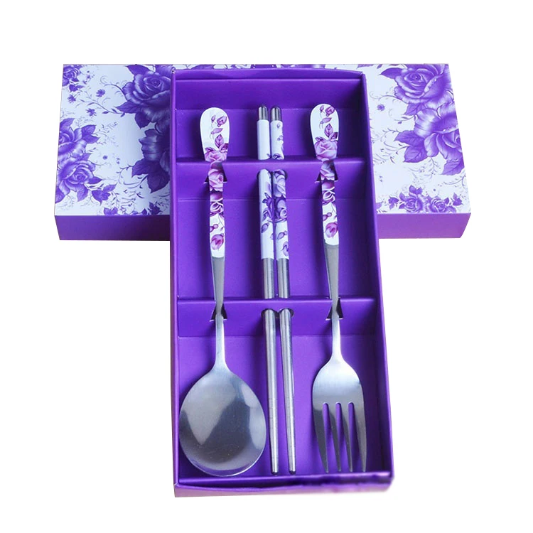 Fine Stainless Steel Cutlery Sets(Purple 3 sets)steel cutlery set