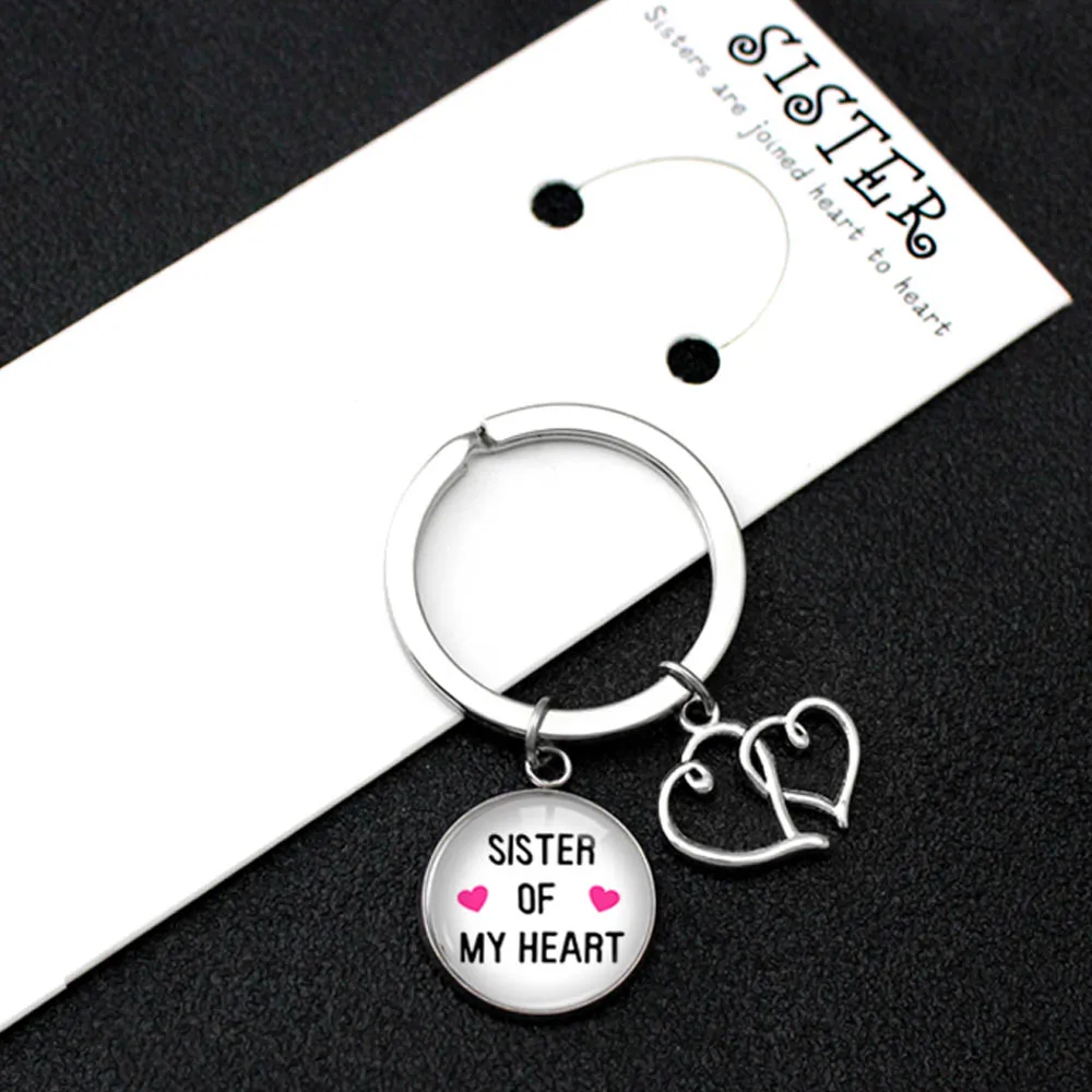 

Sister of My Heart Best Friends Keychain Handcuffs Heart Compass Moon Keychains Infinity Key Chain KeyRing Women Men Jewelry
