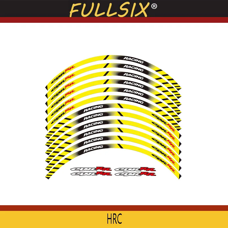 12 X толстый край внешний обод наклейки в полоску колесные наклейки подходят все honda Repsol HRC CBR250RR CBR400RR CBR600RR CBR1000RR - Цвет: 06