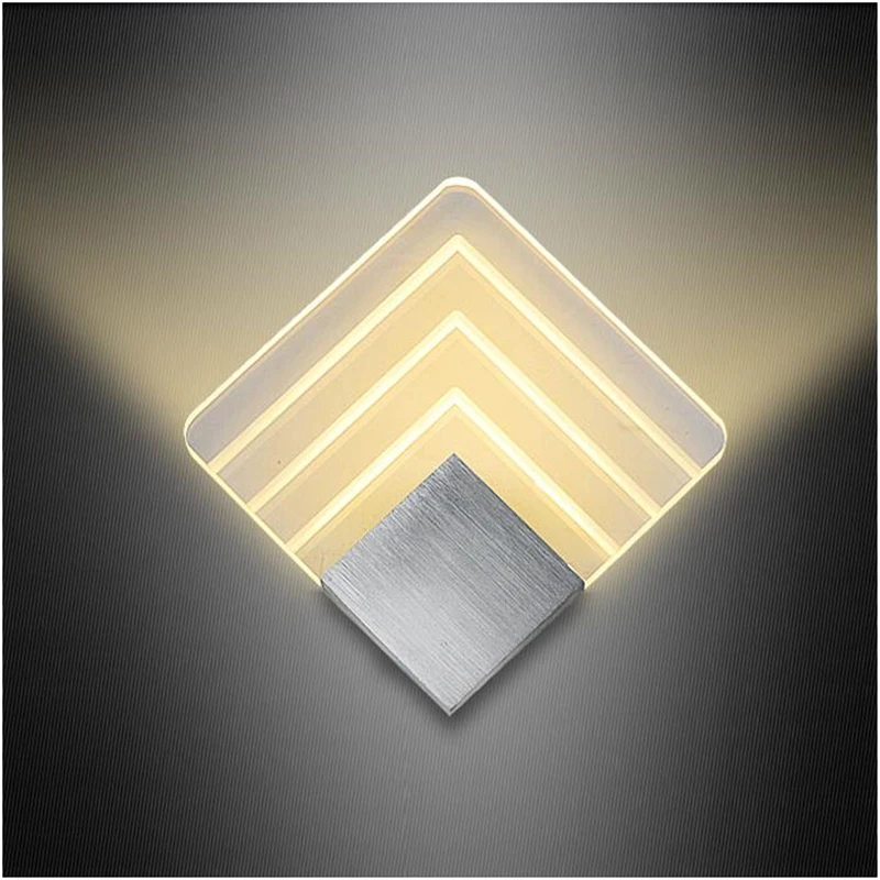 Image Small Acrylic Metal Nordic Bedroom Wall Lamp Led Light Bathroom Mirror Light Kitchen Modern Design Bedside Reading Lamp WLL 328