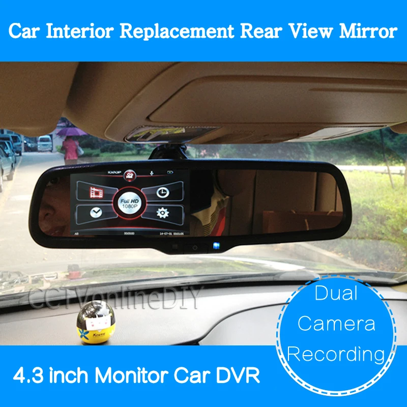ANSHILONG 4.3" HD Car Interior Replacement Rear View