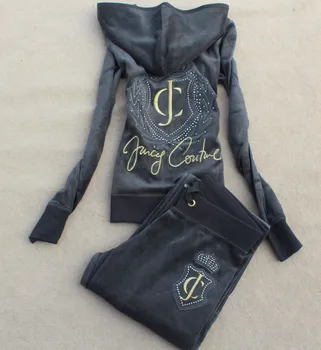 

Velvet Tracksuits Female Leisure Velour Embroidery Diamond two-piece outfit Women Pink Track Suit Hoodies + Pants 2 piece set