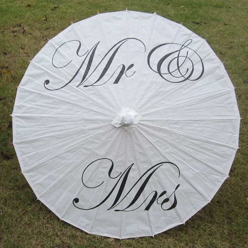 

1Pcs Mr Mrs White Paper Parasols Wedding Party Umbrella Photography Props Engagement Bride Groom Bridal Shower Decor Supplies