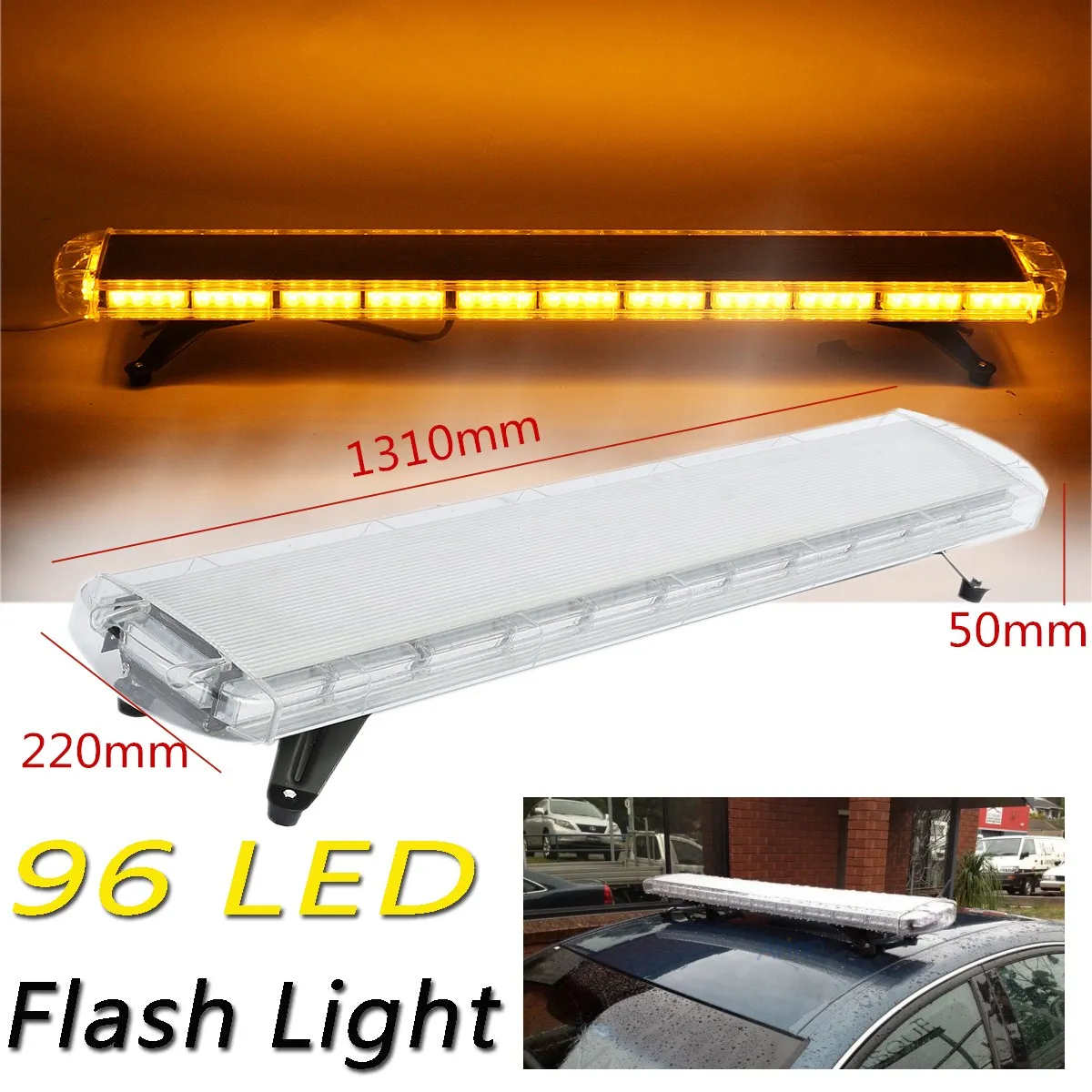 

Autoleader 96 LED Roof top LED 51" Emergency Flash Strobe Work Light Warning Flashing Light Super Bright For Car Auto Truck Use