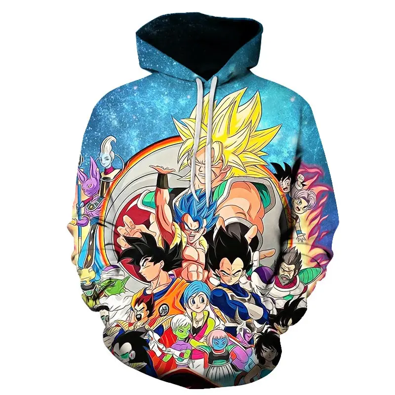 Fashion Seven Dragon Ball Personality Dragon Ball Fury Z Dragon Ball Prince Pullovers 3D Digital Printed Pocket Pullovers