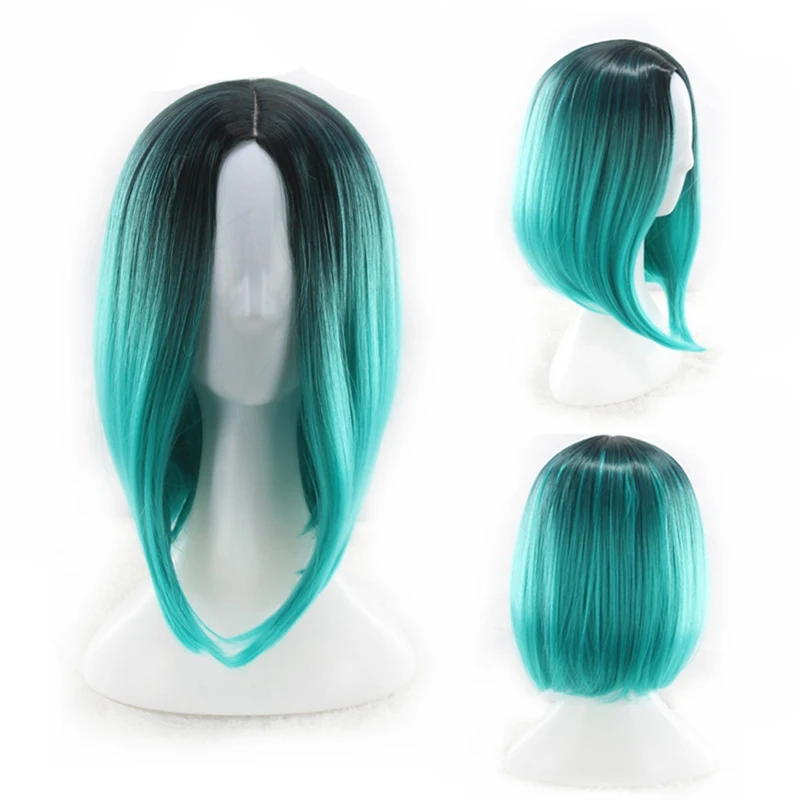 

1 Piece Woman Short Wig BOBO Hair Gradient Color Wig Carnival Party Women Cosplay Short Wigs