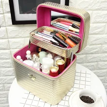 Cosmetic Bags Large Capacity Portable Storage Box Cosmetic Box Ladies Waterproof Toiletries Bag Travel Double Deck Lovely Cosmetic Bags Large Capacity Portable Storage Box Cosmetic Box Ladies Waterproof Toiletries Bag Travel Double Deck Lovely