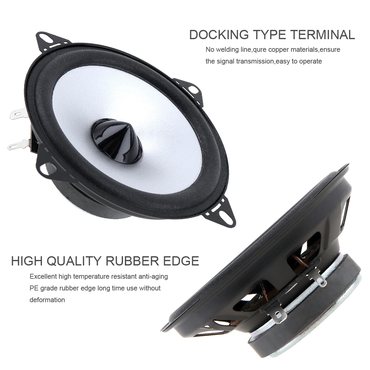 2pcs 4 Inch 60W 88dB 2 Way Car Coaxial Speaker 12V Vehicle Door Auto Audio Music Stereo Full Range Frequency Hifi Speakers