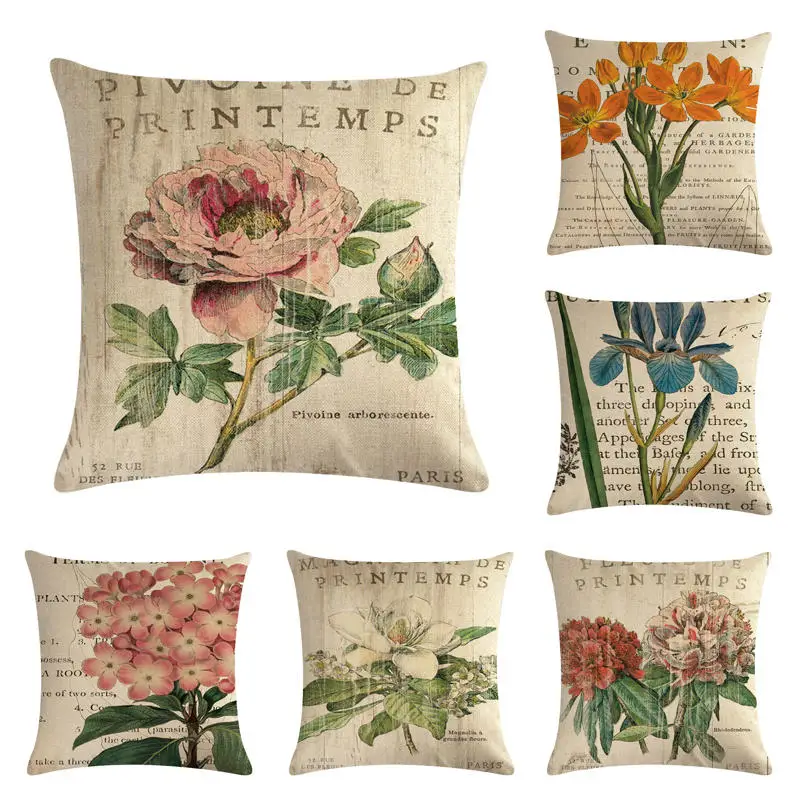 45cm*45cm An Antique Rose pattern linen/cotton throw pillow covers couch cushion cover home decorative pillows