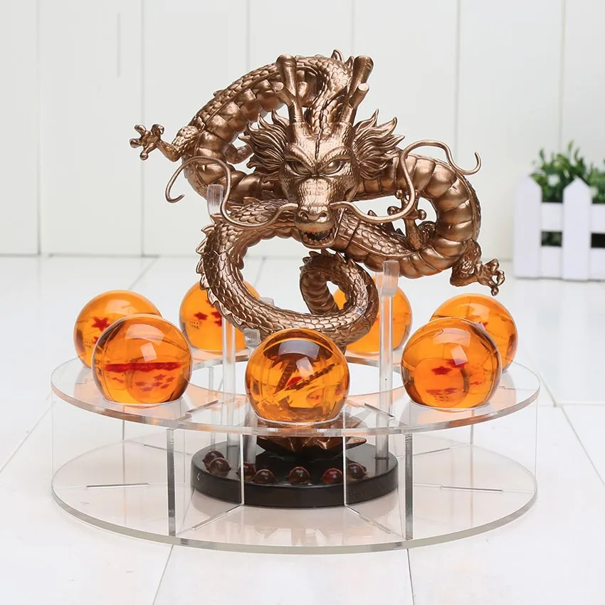 15 см Dragon Ball Z фигурка зеленая Shenron Shenlong ПВХ Фигурки игрушки 7 шт. 3,5 см Стрекоза Z Хрустальные шарики и полка подарок