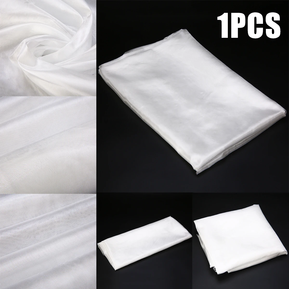 Fiber Glass Fabric 0.03mm Ultra Thin White Fiberglass Cloth Reinforcements 50" * 39" Grid Plain Weave Quilting Fabric Tools