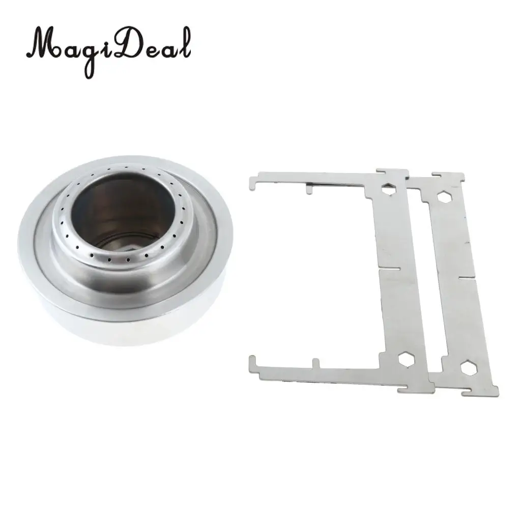 MagiDeal Camping Mini Alcohol Stove Stand Rack Spirit Burner Tray Furnace Stove Set