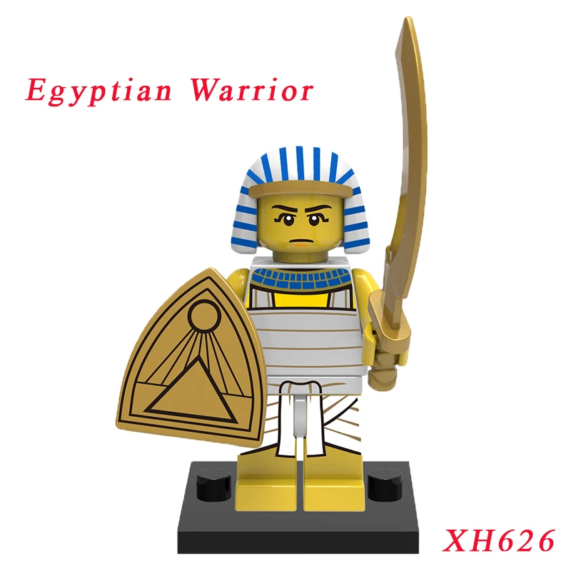 

Pharaoh Mini Brick Single Sale Medieval Egyptian Warrior Figures Pharaoh Super Heroes Model Diy Building Blocks Toy For Children