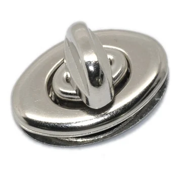 

10 Sets Silver Tone Purse Twist Turn Lock 3.5x3.3cm(1 3/8 inchx1 2/8 inch)