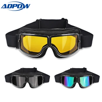 

Universal Vintage Foldable Silver Frame Goggles Motorcycle Glasses Helmet Goggle Motorbike Sunglasses