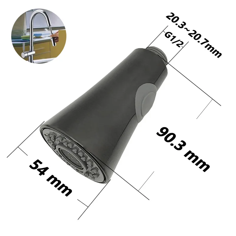 WASOURLF черный переключатель опрыскиватель кухонный кран выдвижной носик душевая головка аэратор Кран Аксессуары Фитинги Часть