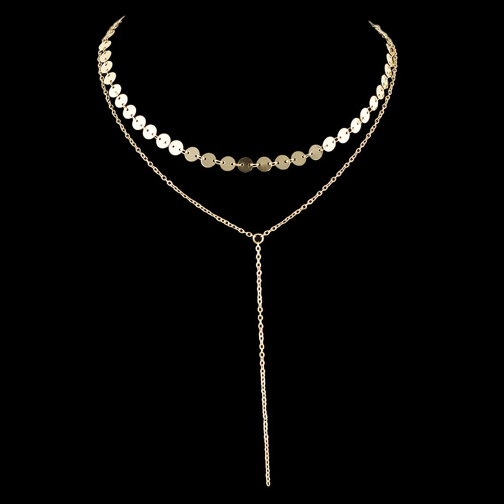 Tattoos Choker Punk Women Jewelry Rock Gold Color Chain Necklace Silver Multi Layer Necklace|fashion jewelry|jewelry fashionwomen jewelry |