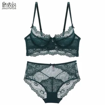 

Ultra-thin Bralette Comfortable Sexy Lace Underwear High Quality Unlined Push Up Bra Set Women Bra and Panty Plus Size Lingerie