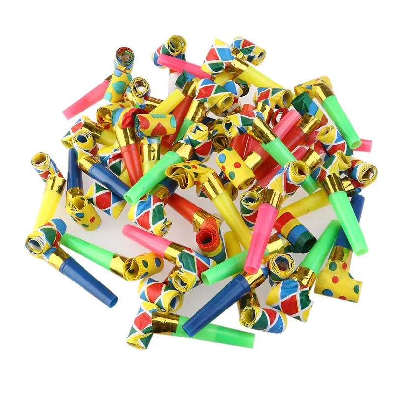 48pcs Colorful Funny Blowouts Party Birthday Blow Outs Noisemakers
