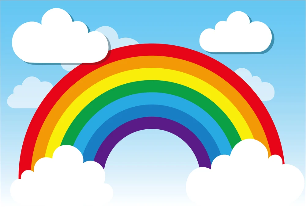 Blue sky white cloud rainbow background Photogrpahy backdrops Photo