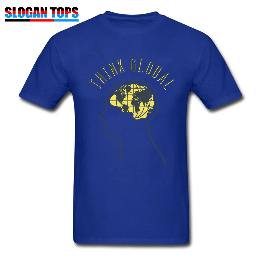 Think Global 1 Print VALENTINE DAY 100% Cotton Fabric O Neck Men Tees Normal Tee Shirts New Coming Short Sleeve T Shirts Think Global 1 blue