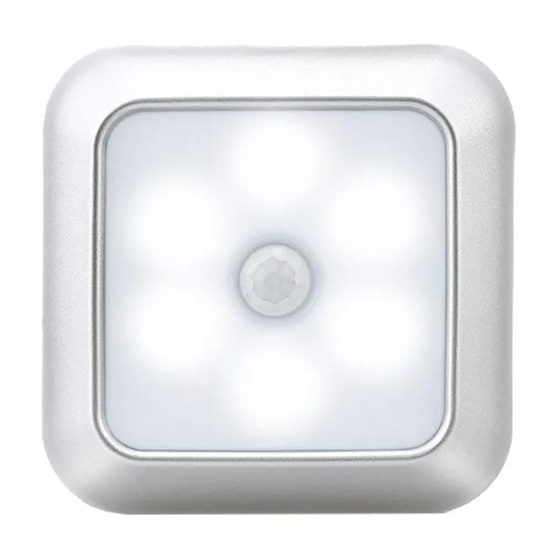  Square 6 LED Human Body Induction Night light Intelligent Light Contorl Motion Sensor Infrared Cabi - 33016536138