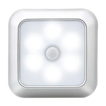 

Square 6 LED Human Body Induction Night light Intelligent Light Contorl Motion Sensor Infrared Cabinet Stair Lamp