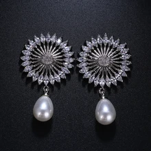 Emmaya Шарм Новая мода AAA микро-Мозаика Циркон жемчуг Для женщин дамы серьги девушка темперамент серьги вечерние