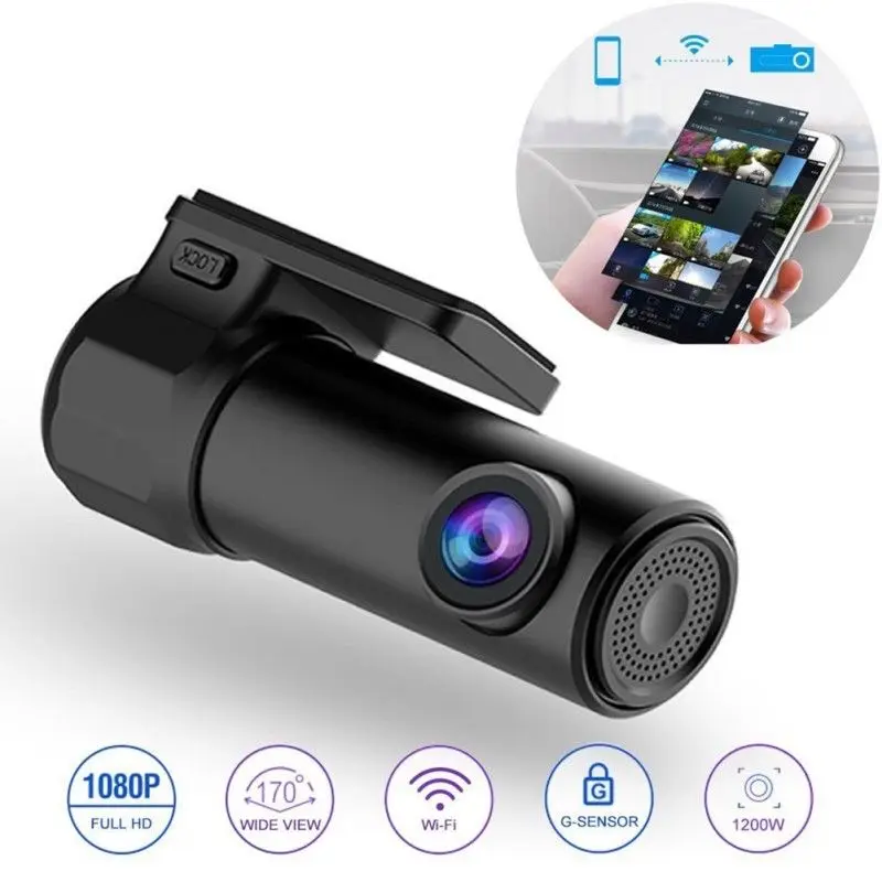 Ночное видение Wi-Fi регистратор движения широкий HD 1080P без экрана Dash Cam Автомобильный видеорегистратор Камера мини WiFi видео регистратор g-сенсор дисплей